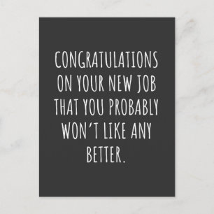Good luck with the new job postcard