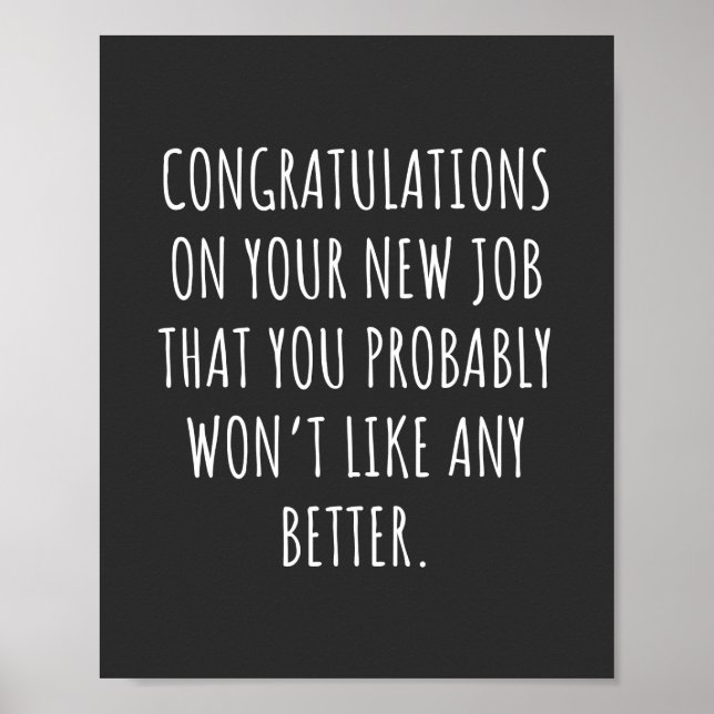 Good luck with the new job poster (Front)