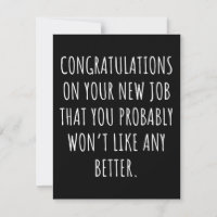Good luck with the new job