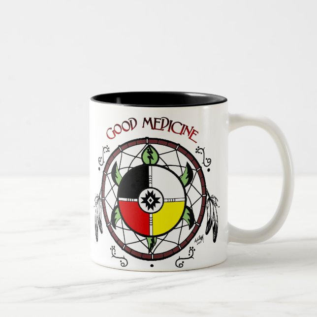 Good Medicine Turtle Two-Tone Coffee Mug (Right)