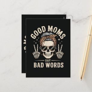 Good Moms Say Bad Words Funny Holiday Postcard
