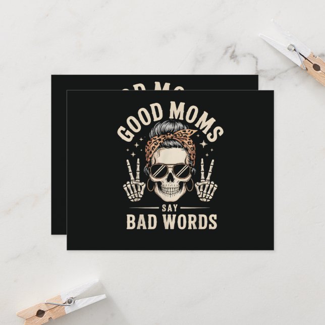 Good Moms Say Bad Words Funny Invitation (Front/Back In Situ)