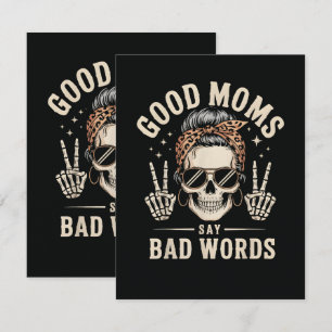 Good Moms Say Bad Words Funny Thank You Card