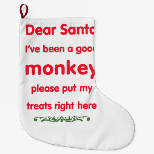 good monkey large christmas stocking