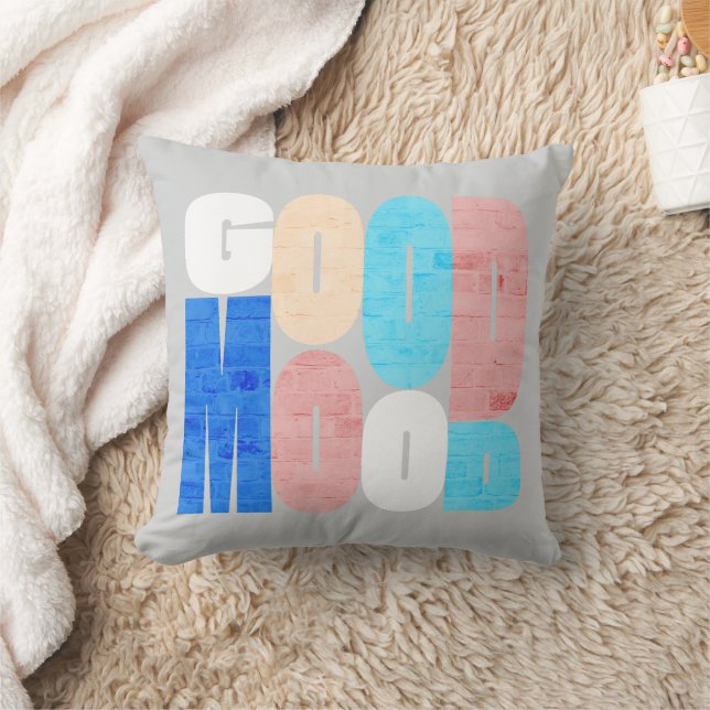 "Good Mood" Positive Vibes Cushion (Blanket)