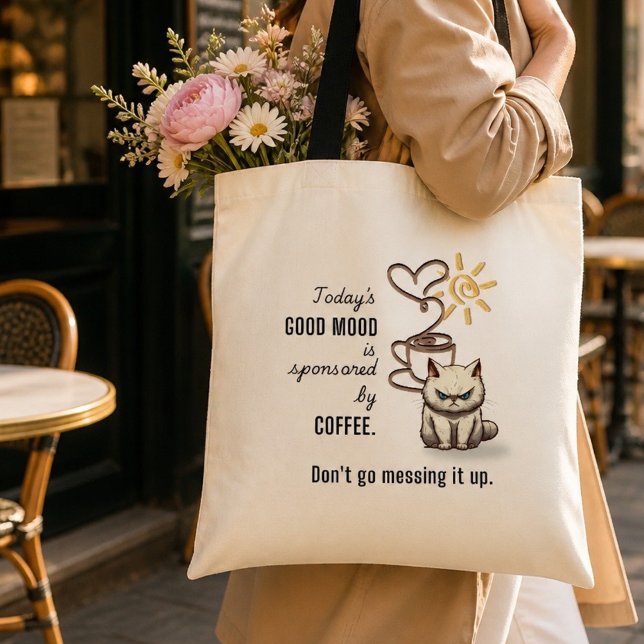 Good Mood Sponsored by Coffee Fun Tote Bag (Creator Uploaded)