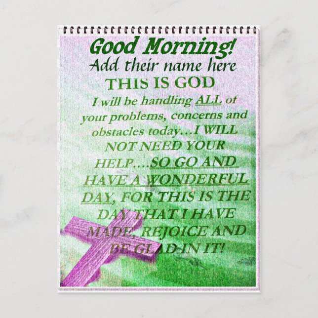 Good Morning,Add their name_ Postcard (Front)