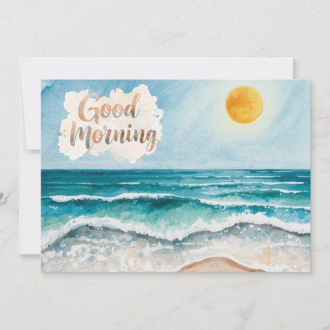 Good Morning Beach Life Invitation (Front)