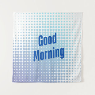 Good Morning Blue Dots Tapestry