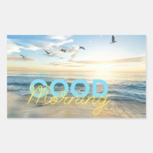 Good Morning Blue Sky Rectangular Sticker
