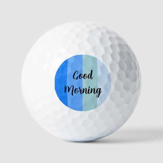 Good Morning Blue Striped Golf Balls (Front)