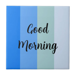 Good Morning Blue Striped Tile