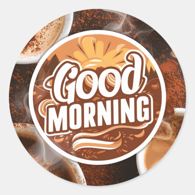Good Morning Coffee and Breads #2 Classic Round Sticker (Front)