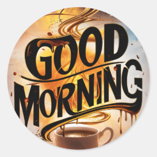 Good Morning Coffee and Breads #3 Classic Round Sticker