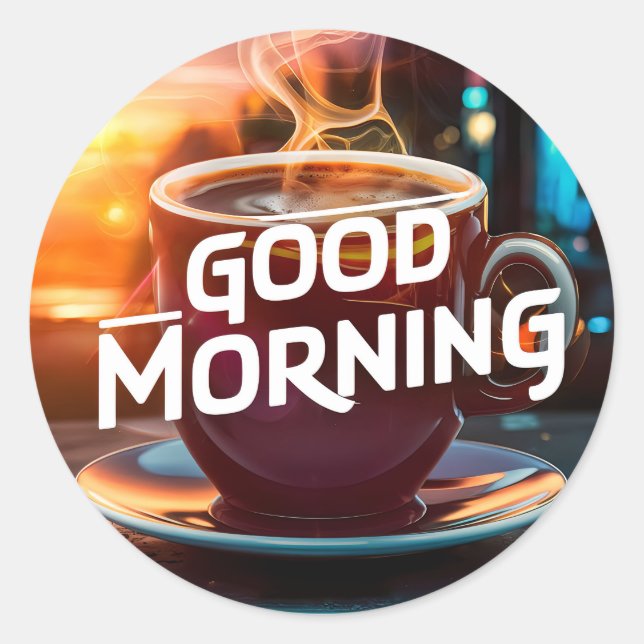 Good Morning Coffee and Breads #8 Classic Round Sticker (Front)