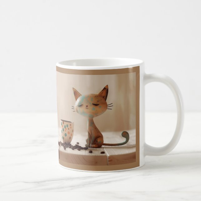 Good Morning Coffee Cat Mug (Right)