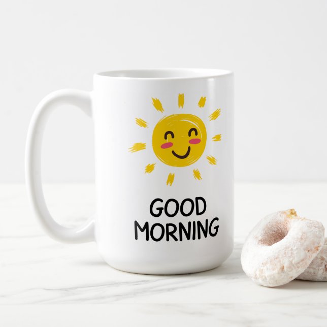 Good Morning coffee mug 15oz (With Donut)