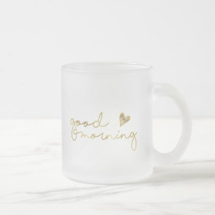 Good morning coffee mug in Gold
