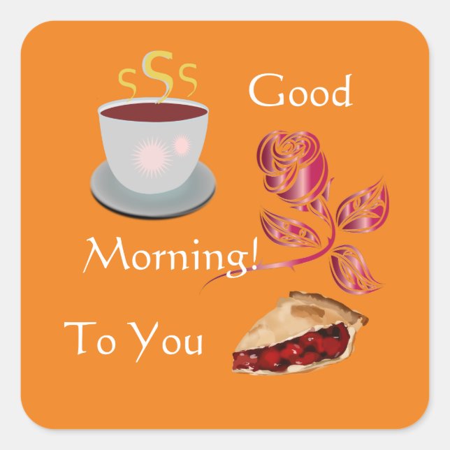 Good Morning Coffee n Pie Sticker (Front)
