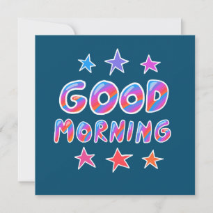 GOOD MORNING Colourful Cool Stripes CUSTOM Card