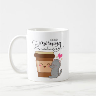 Good Morning Cute Cat & Coffee kawaii  Mug