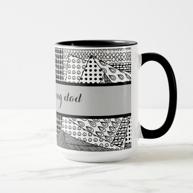 Good morning dad Black Grey Ringer 15oz Mug (Right)