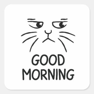 good morning design  square sticker