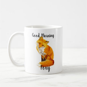 Good Morning Foxy Cute Red Fox Coffee Mug