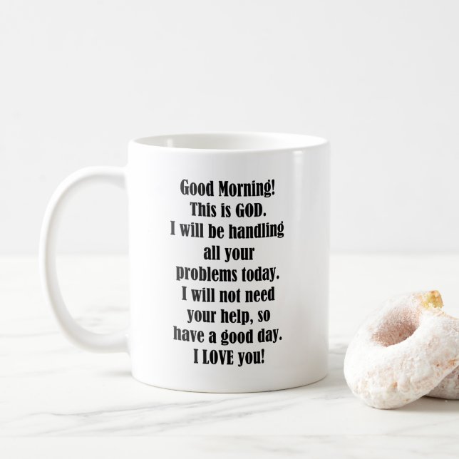 Good Morning from GOD Coffee Mug (With Donut)
