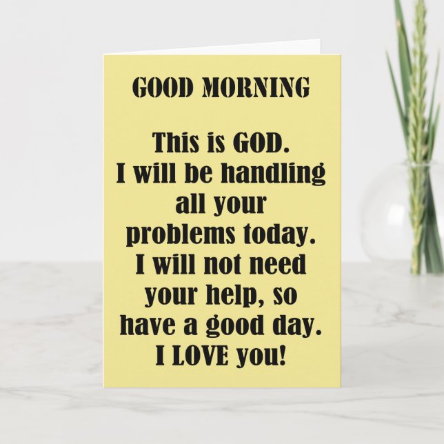 Good Morning from GOD (personalise) Card (Front)