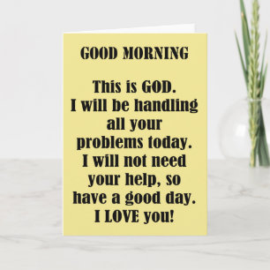 Good Morning from GOD (personalise) Card