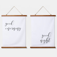 Good morning Good night elegant above bed
