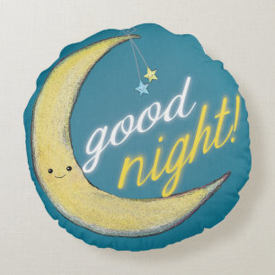 Good Morning Good Night Reversible Round Pillow