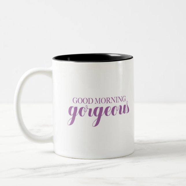 Good Morning Gorgeous Two-Tone Coffee Mug (Left)