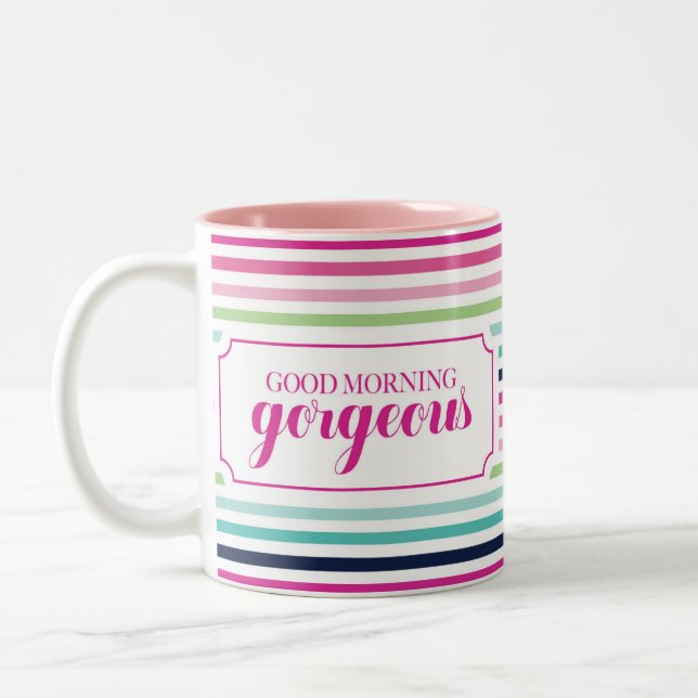 Good Morning Gorgeous Two-Tone Coffee Mug (Left)