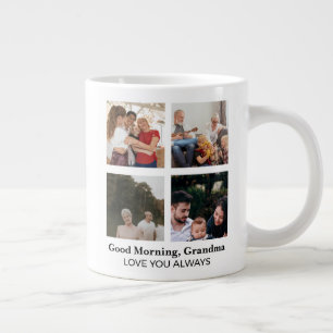 Good Morning Grandma Photo Collage Personalised Large Coffee Mug