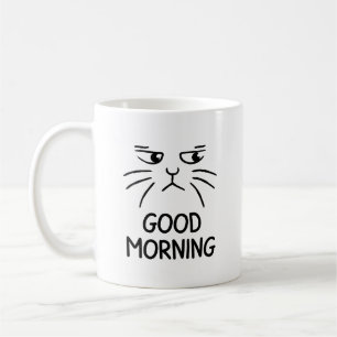 Good Morning - Grumpy Cat Coffee Mug - Unique Gift