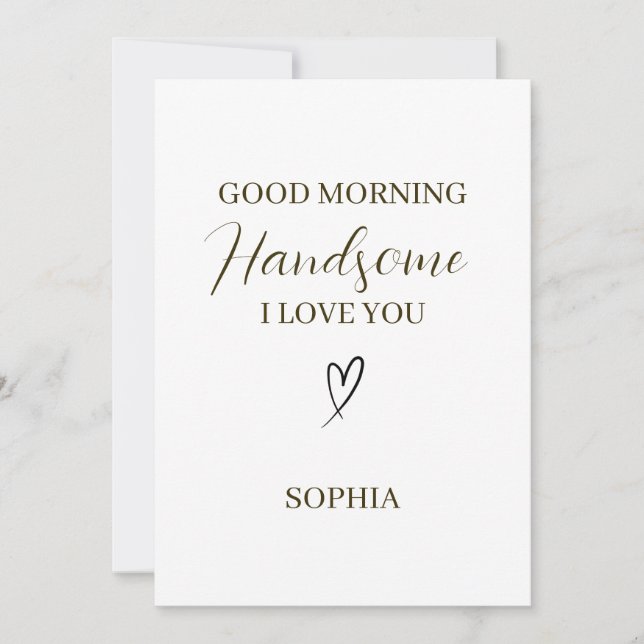 Good Morning Handsome Personalised Romantic Gift (Front)