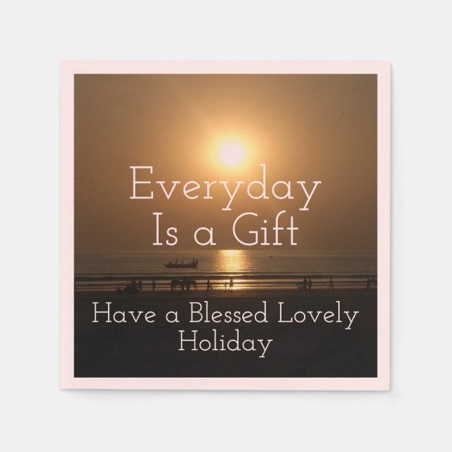 Good Morning Have a Blessed Lovely Holiday Gift Napkin (Front)