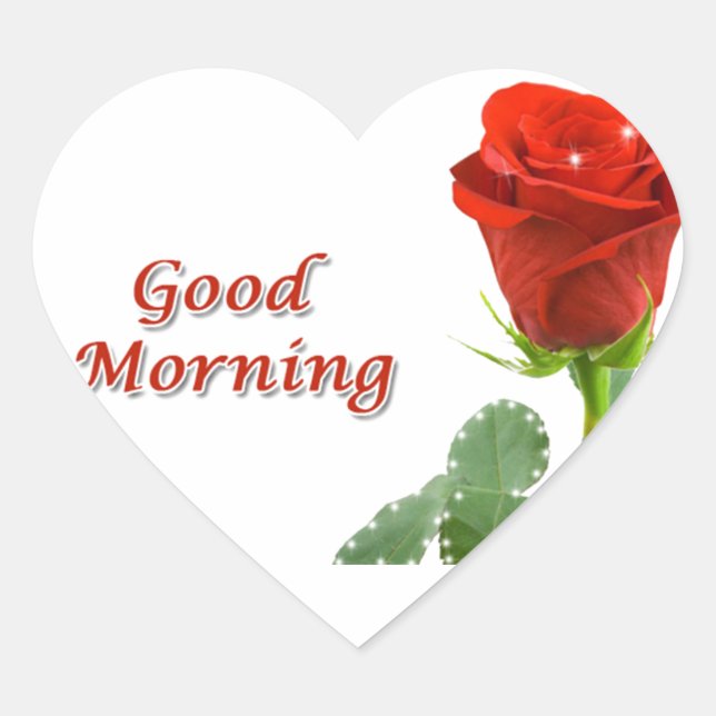 good morning heart sticker (Front)