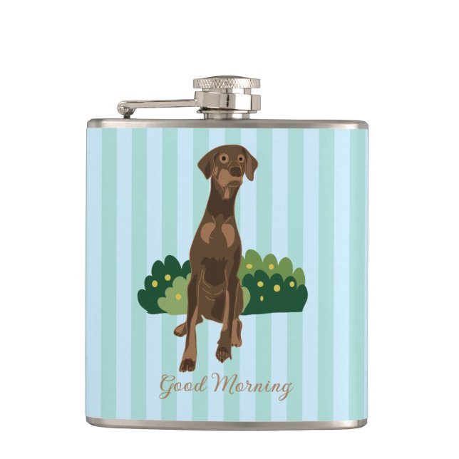  Good Morning Hip Flask (Front)