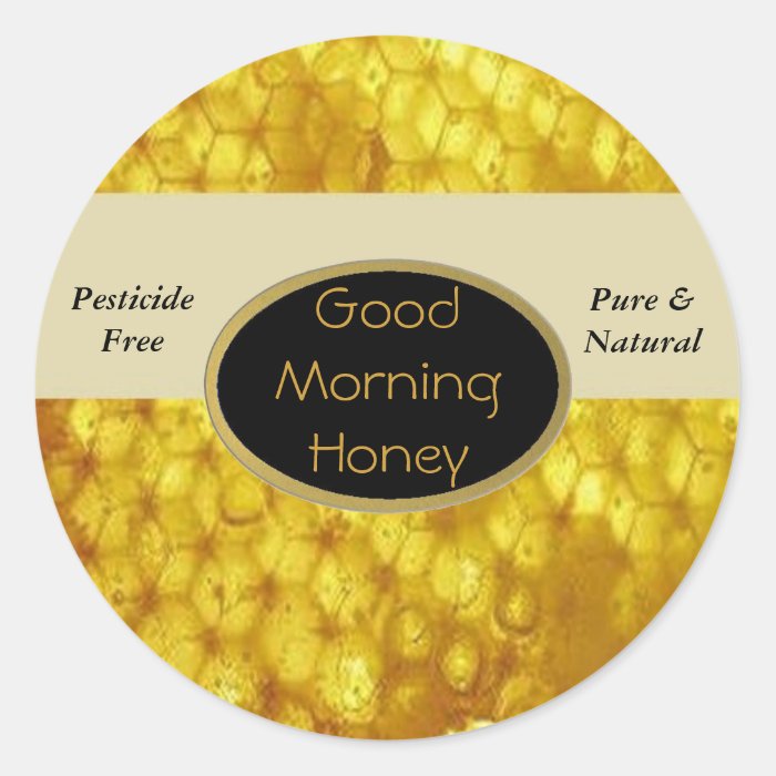 sticker template sheet per 65 Round Good Morning Zazzle Sticker Labels  Honey