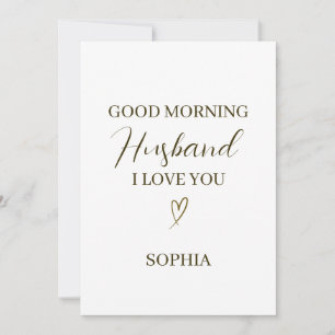 Good Morning Husband Personalized Romantic Gift Card