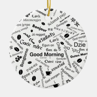 Good Morning in all languages of the Word Ceramic Tree Decoration