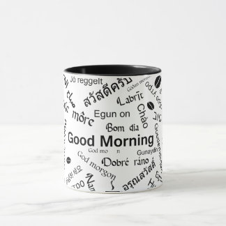 Good Morning in all languages of the Word Mug