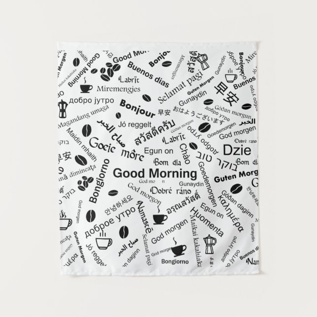 Good Morning in all languages of the Word Tapestry (Front)