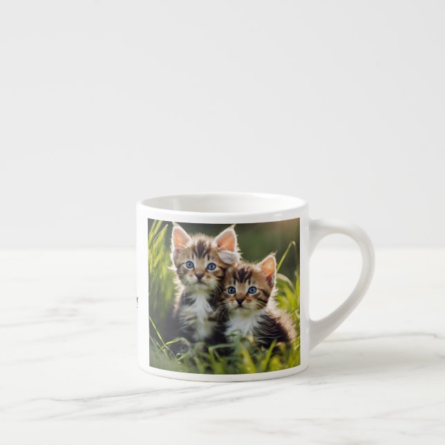 "Good Morning" Kitten Espresso Cup (Right)
