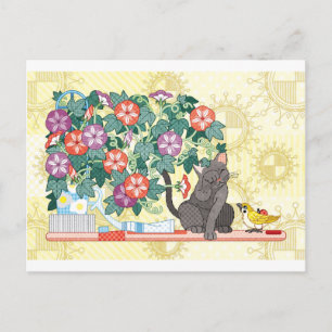 Good morning morning glory postcard