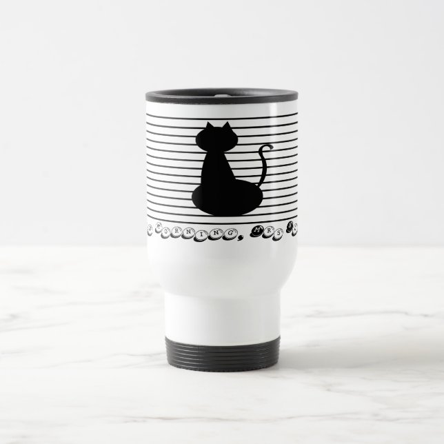 Good Morning Mrs Black Stainless Steel Travel Mug (Center)