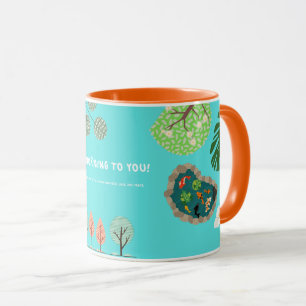 GOOD MORNING MUG-TURQUOISE WOODLAND &NATURE DESIGN MUG